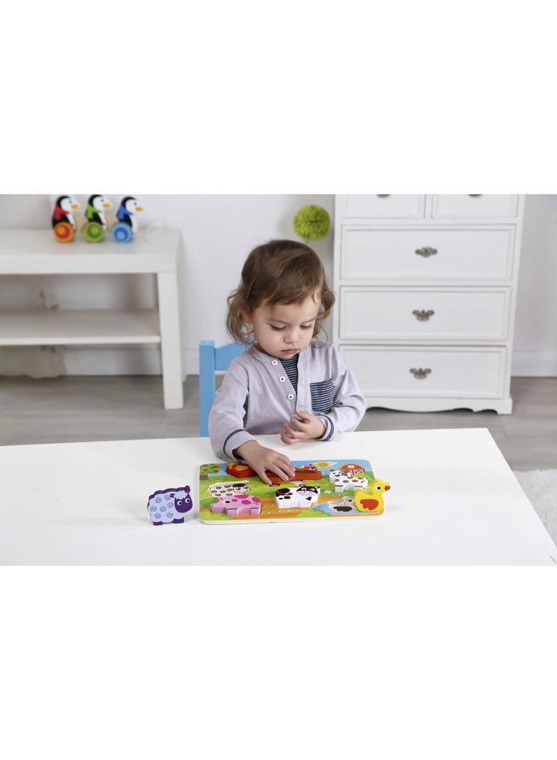 Tooky Toy – Wooden Chunky Farm Animasl Puzzle - Image 4